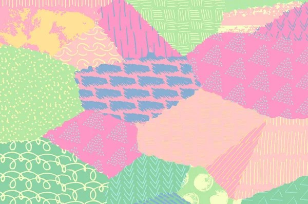 Soyut siyah konturlar, el vektör desen çizdi. Geometrik tarzı Retro soyut desen. Soyut çok renkli geometrik desen.