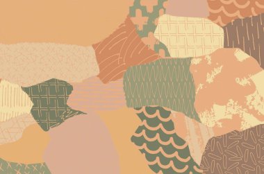 Soyut siyah konturlar, el vektör desen çizdi. Geometrik tarzı Retro soyut desen. Soyut çok renkli geometrik desen.