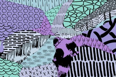 Vektör deseni. Fırça darbeleriyle soyut arkaplan. Tek renkli, elle çizilmiş doku. Modern grafik tasarımı. El çizimi..