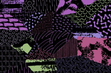 Vektör deseni. Fırça darbeleriyle soyut arkaplan. Tek renkli, elle çizilmiş doku. Modern grafik tasarımı. El çizimi..