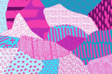 Vektör deseni. Fırça darbeleriyle soyut arkaplan. Tek renkli, elle çizilmiş doku. Modern grafik tasarımı. El çizimi..