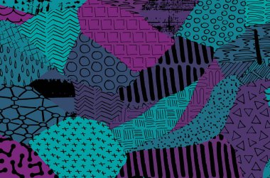 Vektör deseni. Fırça darbeleriyle soyut arkaplan. Tek renkli, elle çizilmiş doku. Modern grafik tasarımı. El çizimi..