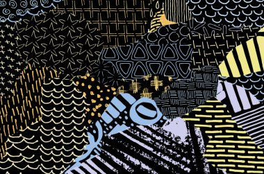 Vektör deseni. Fırça darbeleriyle soyut arkaplan. Tek renkli, elle çizilmiş doku. Modern grafik tasarımı. El çizimi..