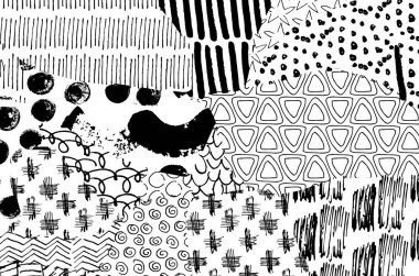 Vektör deseni. Fırça darbeleriyle soyut arkaplan. Tek renkli, elle çizilmiş doku. Modern grafik tasarımı. El çizimi..