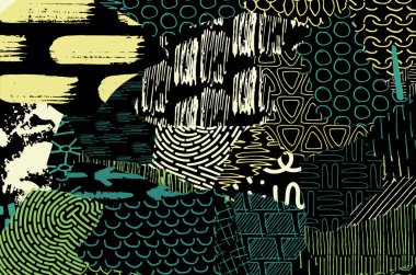 Vektör deseni. Fırça darbeleriyle soyut arkaplan. Tek renkli, elle çizilmiş doku. Modern grafik tasarımı. El çizimi..