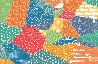 Vektör deseni. Fırça darbeleriyle soyut arkaplan. Tek renkli el çizimi doku. Modern grafik tasarımı. El çizimi çizgili..