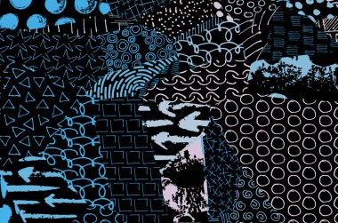 Vektör deseni. Fırça darbeleriyle soyut arkaplan. Tek renkli el çizimi doku. Modern grafik tasarımı. El çizimi çizgili..