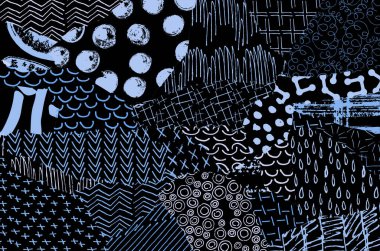 Vektör deseni. Fırça darbeleriyle soyut arkaplan. Tek renkli el çizimi doku. Modern grafik tasarımı. El çizimi çizgili..