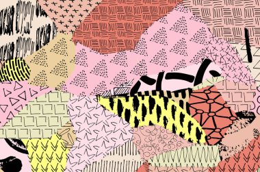 Vektör deseni. Fırça darbeleriyle soyut arkaplan. Tek renkli el çizimi doku. Modern grafik tasarımı. El çizimi çizgili..