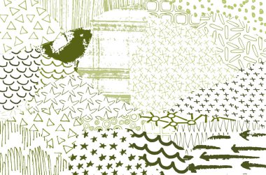 Vektör deseni. Fırça darbeleriyle soyut arkaplan. Tek renkli el çizimi doku. Modern grafik tasarımı. El çizimi çizgili..