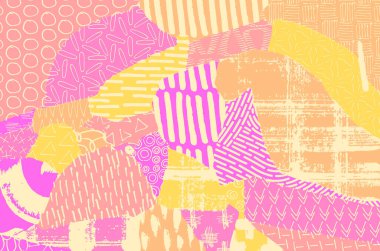 Vektör deseni. Fırça darbeleriyle soyut arkaplan. Tek renkli el çizimi doku. Modern grafik tasarımı. El çizimi çizgili..