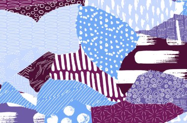 Vektör deseni. Fırça darbeleriyle soyut arkaplan. Tek renkli, elle çizilmiş doku. Modern grafik tasarımı. El çizimi..