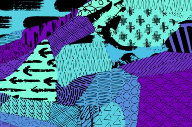 Vector pattern. Abstract background with brush strokes. Monochrome hand-drawn texture. Modern graphic design.Hand-drawn striped.