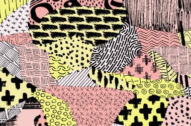 Vektör deseni. Fırça darbeleriyle soyut arkaplan. Tek renkli, elle çizilmiş doku. Modern grafik tasarımı. El çizimi..