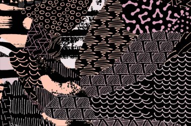 Vektör deseni. Fırça darbeleriyle soyut arkaplan. Tek renkli, elle çizilmiş doku. Modern grafik tasarımı. El çizimi..