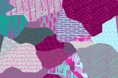 Vektör deseni. Fırça darbeleriyle soyut arkaplan. Tek renkli el çizimi doku. Modern grafik tasarımı. El çizimi çizgili..