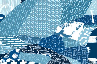 Vektör deseni. Fırça darbeleriyle soyut arkaplan. Tek renkli el çizimi doku. Modern grafik tasarımı. El çizimi çizgili..