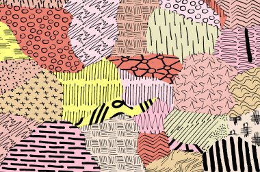 Vektör deseni. Fırça darbeleriyle soyut arkaplan. Tek renkli el çizimi doku. Modern grafik tasarımı. El çizimi çizgili..