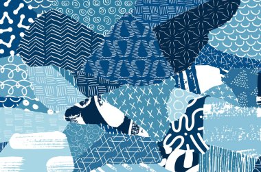 Vektör deseni. Fırça darbeleriyle soyut arkaplan. Tek renkli el çizimi doku. Modern grafik tasarımı. El çizimi çizgili..