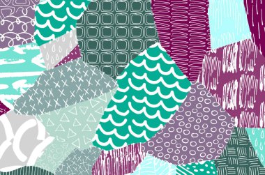 Vektör deseni. Fırça darbeleriyle soyut arkaplan. Tek renkli, elle çizilmiş doku. Modern grafik tasarımı. El çizimi..