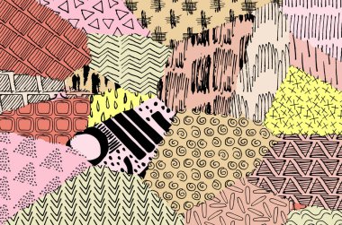 Vektör deseni. Fırça darbeleriyle soyut arkaplan. Tek renkli, elle çizilmiş doku. Modern grafik tasarımı. El çizimi..