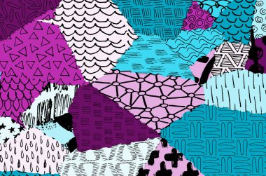 Vektör deseni. Fırça darbeleriyle soyut arkaplan. Tek renkli, elle çizilmiş doku. Modern grafik tasarımı. El çizimi..