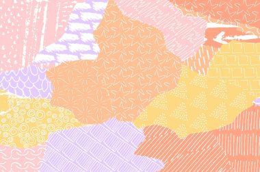 Vektör deseni. Fırça darbeleriyle soyut arkaplan. Tek renkli, elle çizilmiş doku. Modern grafik tasarımı. El çizimi..