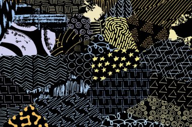 Vektör deseni. Fırça darbeleriyle soyut arkaplan. Tek renkli, elle çizilmiş doku. Modern grafik tasarımı. El çizimi..