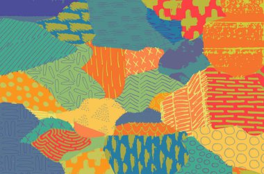 Vektör deseni. Fırça darbeleriyle soyut arkaplan. Tek renkli, elle çizilmiş doku. Modern grafik tasarımı. El çizimi..