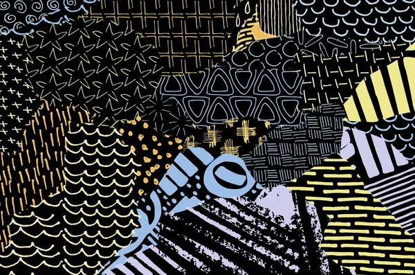 Vektör deseni. Fırça darbeleriyle soyut arkaplan. Tek renkli, elle çizilmiş doku. Modern grafik tasarımı. El çizimi..