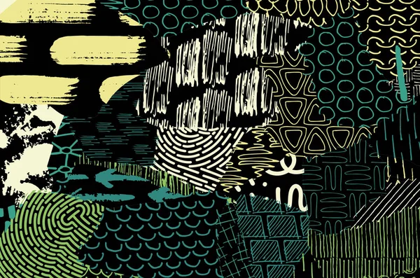 Vektör deseni. Fırça darbeleriyle soyut arkaplan. Tek renkli, elle çizilmiş doku. Modern grafik tasarımı. El çizimi..