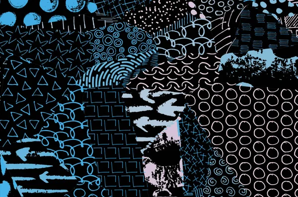 Vektör deseni. Fırça darbeleriyle soyut arkaplan. Tek renkli el çizimi doku. Modern grafik tasarımı. El çizimi çizgili..