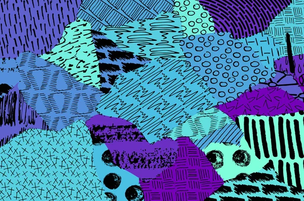 Vektör deseni. Fırça darbeleriyle soyut arkaplan. Tek renkli el çizimi doku. Modern grafik tasarımı. El çizimi çizgili..