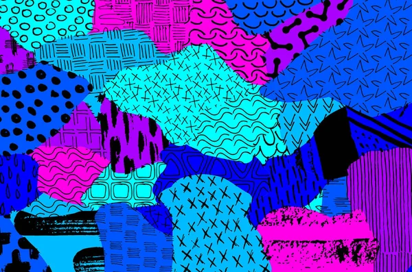 Vektör deseni. Fırça darbeleriyle soyut arkaplan. Tek renkli el çizimi doku. Modern grafik tasarımı. El çizimi çizgili..