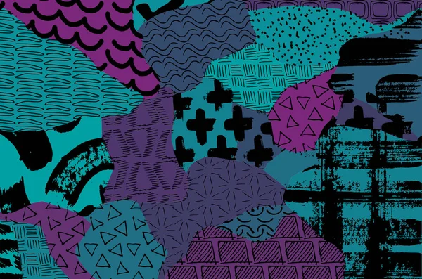 Vektör deseni. Fırça darbeleriyle soyut arkaplan. Tek renkli el çizimi doku. Modern grafik tasarımı. El çizimi çizgili..