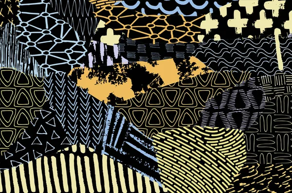 Vektör deseni. Fırça darbeleriyle soyut arkaplan. Tek renkli el çizimi doku. Modern grafik tasarımı. El çizimi çizgili..