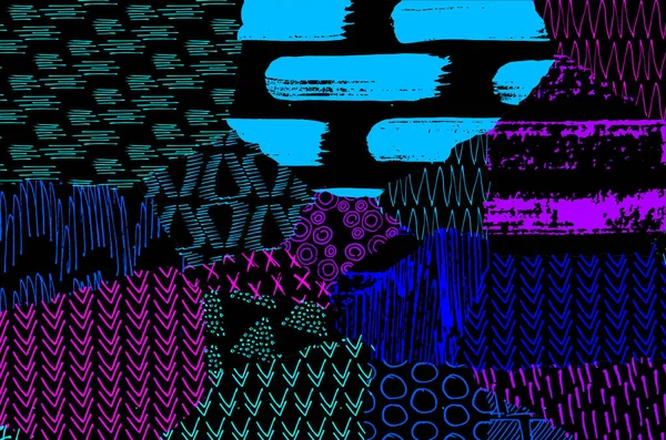 Vektör deseni. Fırça darbeleriyle soyut arkaplan. Tek renkli el çizimi doku. Modern grafik tasarımı. El çizimi çizgili..