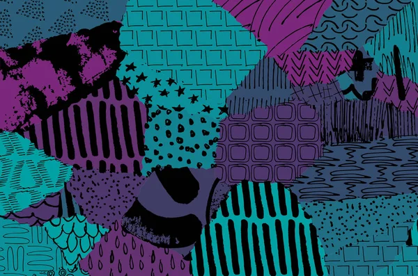 Vektör deseni. Fırça darbeleriyle soyut arkaplan. Tek renkli el çizimi doku. Modern grafik tasarımı. El çizimi çizgili..