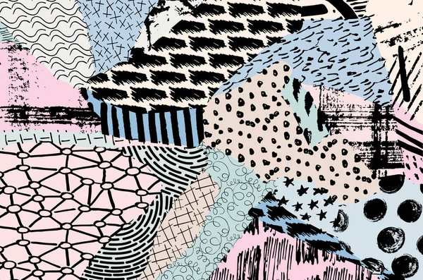 Vektör deseni. Fırça darbeleriyle soyut arkaplan. Tek renkli, elle çizilmiş doku. Modern grafik tasarımı. El çizimi..