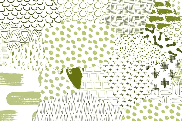 Векторный Шаблон Абстрактный Фон Мазками Кисти Монохромная Текстура Ручной Работы — стоковый вектор