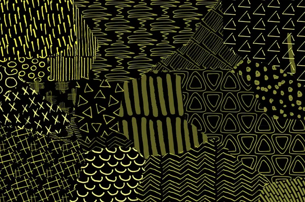 Vectorpatroon Abstracte Achtergrond Met Penseelstreken Monochroom Met Hand Getekende Textuur — Stockvector