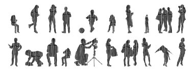 Vektör illüstrasyonu, insanların ana hatları, Contour çizimi, insanların silueti, ikon kümesi izole edilmiş, oturan insanların silueti, mimari set