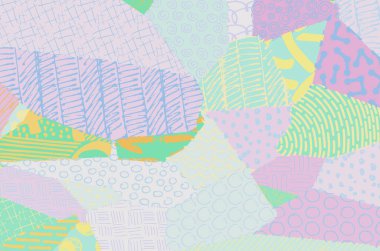 Soyut siyah konturlar, el vektör desen çizdi. Geometrik tarzı Retro soyut desen. Soyut çok renkli geometrik desen.