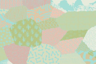 Soyut siyah konturlar, el vektör desen çizdi. Geometrik tarzı Retro soyut desen. Soyut çok renkli geometrik desen.