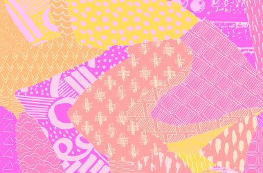 Soyut siyah konturlar, el vektör desen çizdi. Geometrik tarzı Retro soyut desen. Soyut çok renkli geometrik desen.