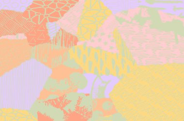 Soyut siyah konturlar, el vektör desen çizdi. Geometrik tarzı Retro soyut desen. Soyut çok renkli geometrik desen.