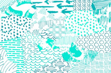 Soyut siyah konturlar, el vektör desen çizdi. Geometrik tarzı Retro soyut desen. Soyut çok renkli geometrik desen.