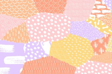 Soyut siyah konturlar, el vektör desen çizdi. Geometrik tarzı Retro soyut desen. Soyut çok renkli geometrik desen.