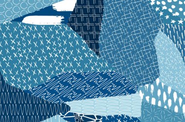 Soyut siyah konturlar, el vektör desen çizdi. Geometrik tarzı Retro soyut desen. Soyut çok renkli geometrik desen.