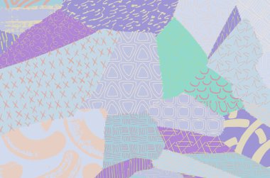 Soyut siyah konturlar, el vektör desen çizdi. Geometrik tarzı Retro soyut desen. Soyut çok renkli geometrik desen.